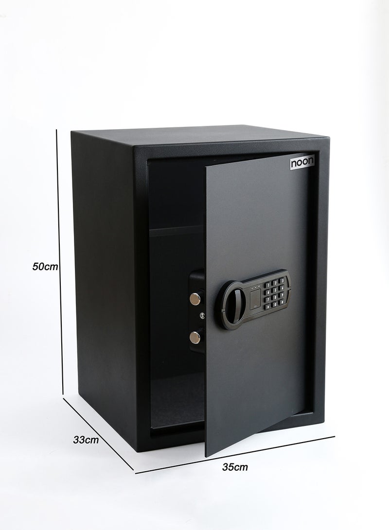 Noon East Large Safe Box with Digital Lock Key, Suitable for Home Office & Valuable Item Storage (Money. Documents, Passports) - 35x33x50 cm Size in Black - Image 3